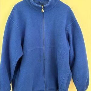 Lands' End Royal Blue Full-Zip Fleece Jacket